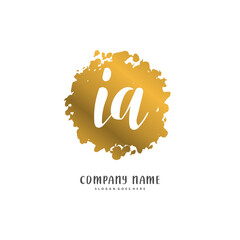 I A IA Initial handwriting and signature logo design with circle. Beautiful design handwritten logo for fashion, team, wedding, luxury logo.