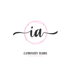 Obraz premium I A IA Initial handwriting and signature logo design with circle. Beautiful design handwritten logo for fashion, team, wedding, luxury logo.