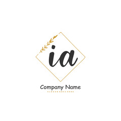 I A IA Initial handwriting and signature logo design with circle. Beautiful design handwritten logo for fashion, team, wedding, luxury logo.