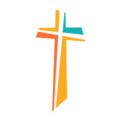 Christian Cross icon. Vector Cross icon isolated