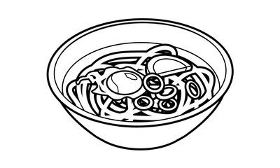 丼に盛りつけられた温かい月見うどん