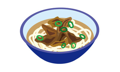 器に盛り付けられた温かい肉うどん