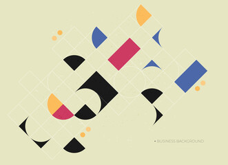 Flat vector. Minimal geometric background. Dynamic shapes composition. Eps10 vector.