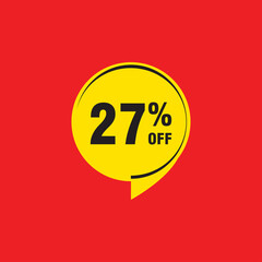 27 discount, Sales Vector badges for Labels, , Stickers, Banners, Tags, Web Stickers, New offer. Discount origami sign banner