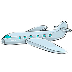 Obraz na płótnie Canvas plane in blue color, isolated object on white background, vector illustration,