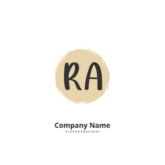 R A RA Initial handwriting and signature logo design with circle. Beautiful design handwritten logo for fashion, team, wedding, luxury logo.