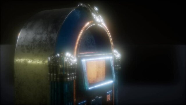 retro jukebox in the dark