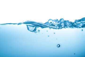 Clear water waves. Water wave isolated on white background