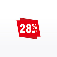 28 discount, Sales Vector badges for Labels, , Stickers, Banners, Tags, Web Stickers, New offer. Discount origami sign banner