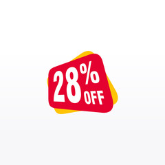 28 discount, Sales Vector badges for Labels, , Stickers, Banners, Tags, Web Stickers, New offer. Discount origami sign banner