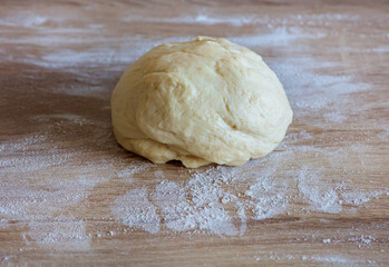 fresh raw yeast dough