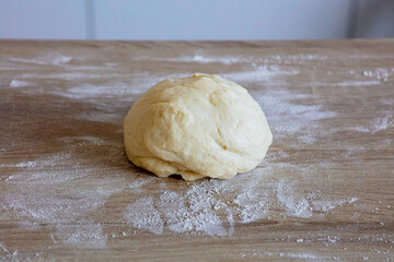 fresh raw yeast dough