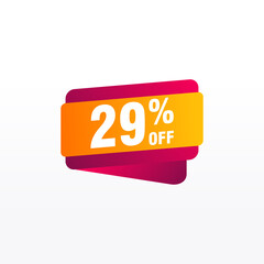 29 discount, Sales Vector badges for Labels, , Stickers, Banners, Tags, Web Stickers, New offer. Discount origami sign banner