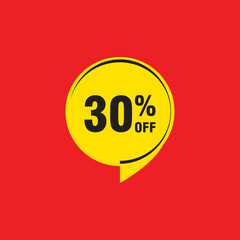 30 discount, Sales Vector badges for Labels, , Stickers, Banners, Tags, Web Stickers, New offer. Discount origami sign banner