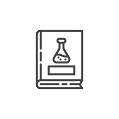 Chemistry book line icon. linear style sign for mobile concept and web design. Book with chemical flask outline vector icon. Symbol, logo illustration. Vector graphics