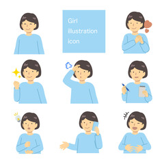 Light blue dressed girl 02 set