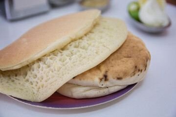 Lahoh, a spongy, pancake-like bread originated from Yemen, Somalia and Djibouti