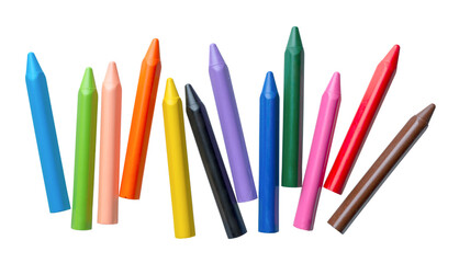 Bright multicolor crayons
