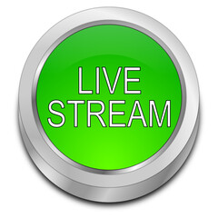 Livestream Button - 3D illustration