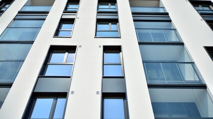 Modern European residential apartment buildings quarter. Abstract architecture, fragment of modern urban geometry.