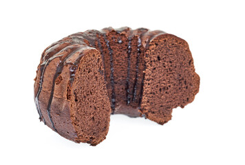 Traditional polish easter cake babka isolated on white background. 