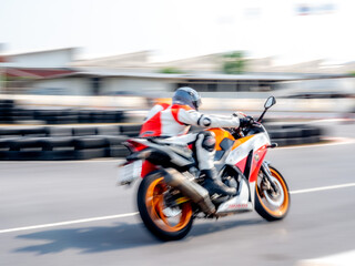 Obraz na płótnie Canvas motorcycles on the racing track