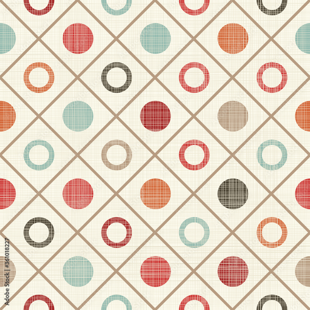 Poster seamless square and circle pattern. abstract colorful background. vector regular texture