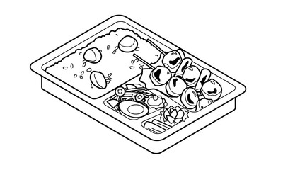 テイクアウト販売の焼鳥と栗ご飯のお弁当