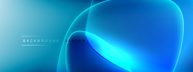 Vector abstract background - liquid bubble shapes on fluid gradient with shadows and light effects. Shiny design template for text