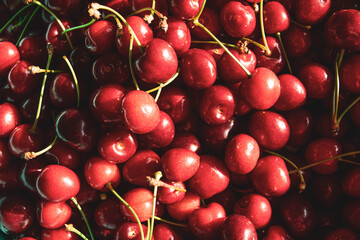 Obraz na płótnie Canvas red cherries background