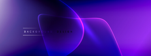 Vector abstract background - liquid bubble shapes on fluid gradient with shadows and light effects. Shiny design template for text