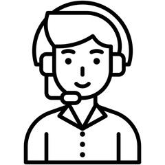 Man operator, Telecommuting or  remote work icon