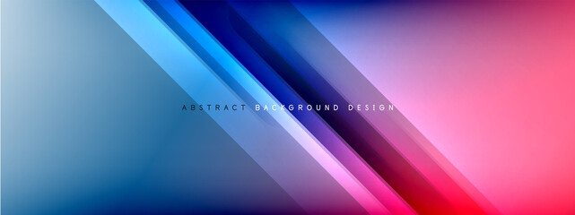 Motion concept neon shiny lines on liquid color gradients abstract backgrounds. Dynamic shadows and lights templates for text