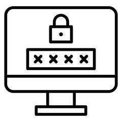 Password and security, Telecommuting or  remote work icon