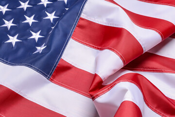 USA flag as background, closeup