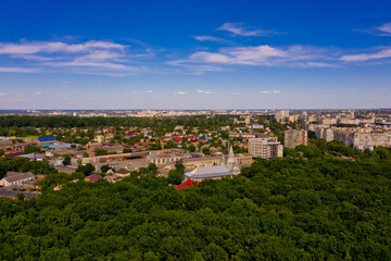 Fototapeta na wymiar Aerial view of European city landscape.