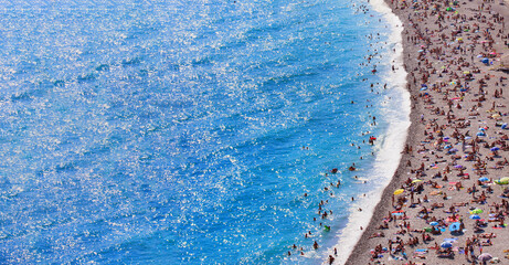 nice beach - Panoramic view of beach in Nice