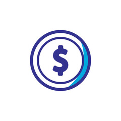 money icon, coin money icon logo illustration design