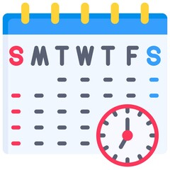 Schedule, Telecommuting or remote work icon, vector illustration