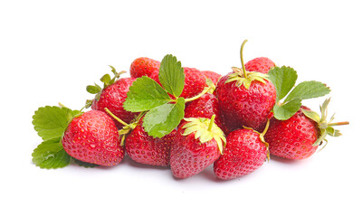 Fresh ripe strawberry on white background