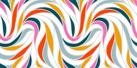 Colorful seamless striped pattern. Wavy stylish abstract background.
