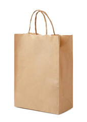 Blank brown paper bag isolated