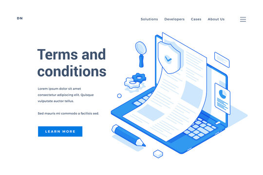 Modern banner representing website terms and conditions