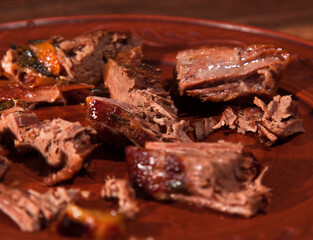 hot sliced beef steak