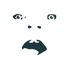 Portrait of pretty little boy. Kid with open mouth