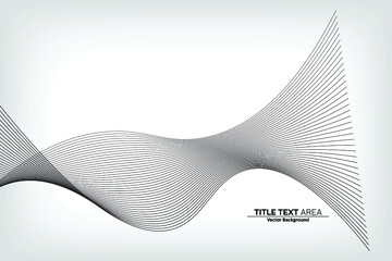 Abstract Modern Line, Wave Designed On White Background With Title Text Area, Black And White