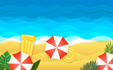 Seaside vector illustration. Tropical vector illustration