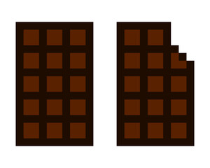 8 bit Pixel chocolate bar image. Food in Vector Illustration of pixel art.