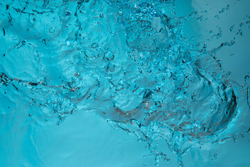 Blue Water Texture with splashes