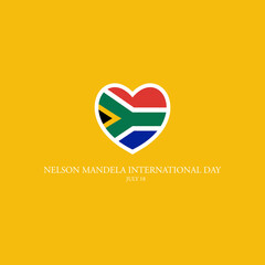 Nelson Mandela International Day Logo. South Africa Flag